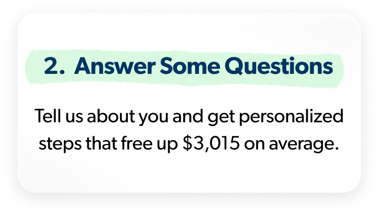 Answer Some Questions – Get personalized steps that free up about $3,015.