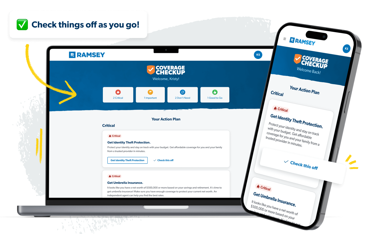 laptop and mobile example of the action plan