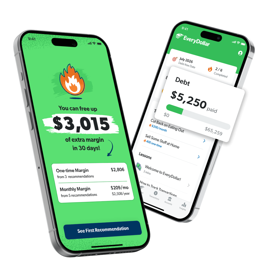 Image of Every Dollar budgeting app on mobiel and desktop