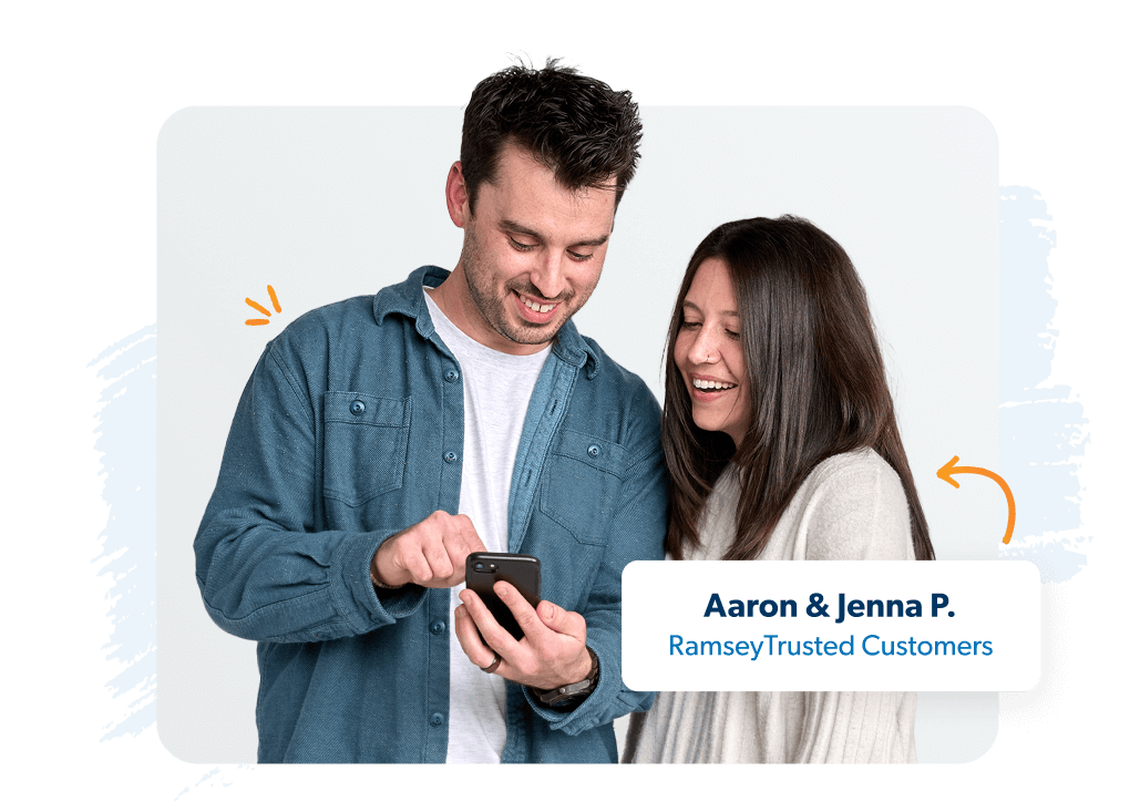 RamseyTrusted customers smiling looking at their phone